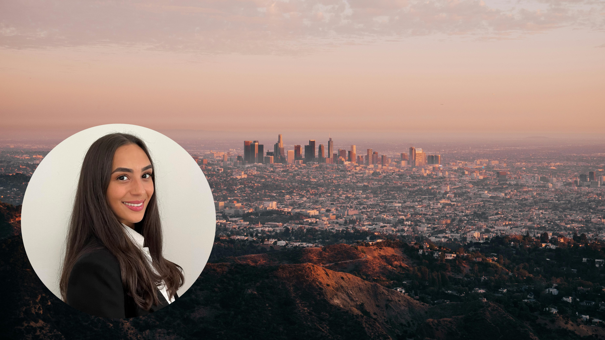 Vienna and LA Vienna Prieto<br />
The background shows the city of Los Angeles, CA.<br />
LA picture by Rockwell branding agency